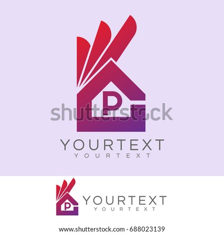 ok home initial Letter P Logo design