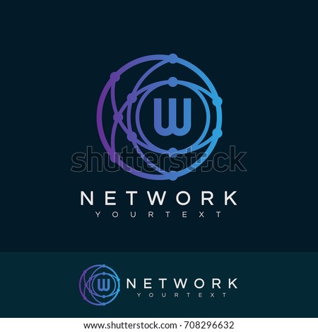 network initial Letter W Logo design