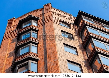 Image, Stock Photo Detail of a red brick wall texture