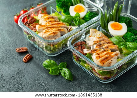 Similar – Foto Bild Prep Mahlzeit, Lunch-Box Draufsicht isoliert auf einem rosa Hintergrund.