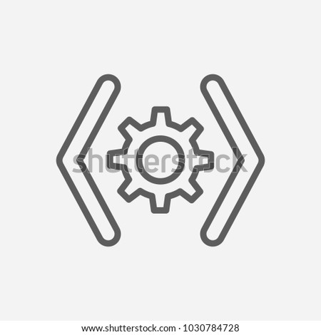 Web code icon line symbol. Isolated vector illustration of  icon sign concept for your web site mobile app logo UI design.