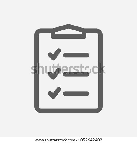 To-do list icon line symbol. Isolated vector illustration of  icon sign concept for your web site mobile app logo UI design.