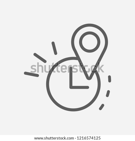 Real time location icon line symbol. Isolated vector illustration of  icon sign concept for your web site mobile app logo UI design.