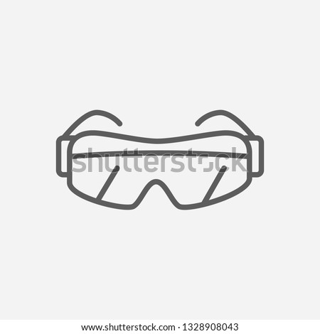 Safety glasses icon line symbol. Isolated vector illustration of  icon sign concept for your web site mobile app logo UI design.