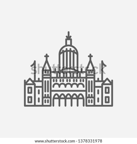 Connecticut state capitol icon line symbol. Isolated vector illustration of  icon sign concept for your web site mobile app logo UI design.