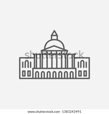 Massachusetts state capitol icon line symbol. Isolated vector illustration of  icon sign concept for your web site mobile app logo UI design.