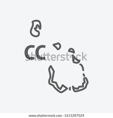 Cocos islands icon line symbol. Isolated vector illustration of cocos islands icon sign concept for your web site mobile app logo UI design.