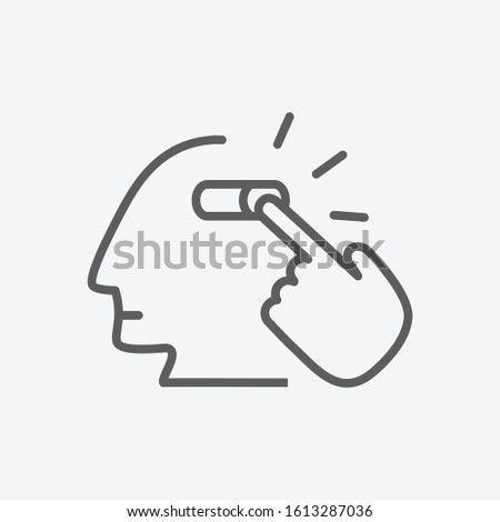 Mind trigger icon line symbol. Isolated vector illustration of icon sign concept for your web site mobile app logo UI design.