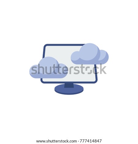 Virtual machine icon flat symbol. Isolated vector illustration of virtual computing sign concept for your web site mobile app logo UI design.