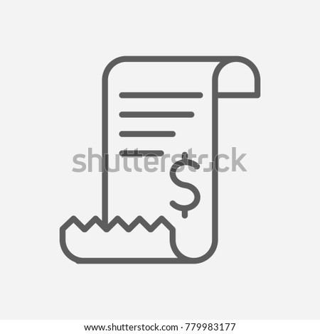 bill invoice icon line symbol isolated illustration of tax sign