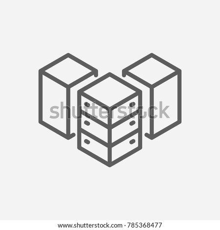 Data center icon line symbol. Isolated vector illustration of database sign concept for your web site mobile app logo UI design.