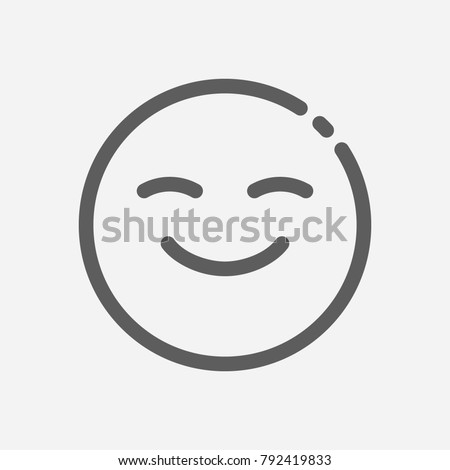 Emoji face smiley icon line symbol. Isolated vector illustration of happy sign concept for your web site mobile app logo UI design.