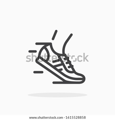 Running shoes icon in line style. For your design, logo. Vector illustration. Editable Stroke.