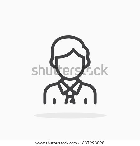 Businessman icon in line style. For your design, logo. Vector illustration. Editable Stroke.