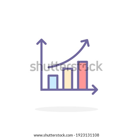 Growth icon in filled outline style. For your design, logo. Vector illustration.