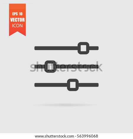 Horizontal adjustment icon in flat style isolated on grey background. For your design, logo. Vector illustration.