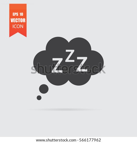 Sleep icon in flat style isolated on grey background. For your design, logo. Vector illustration.