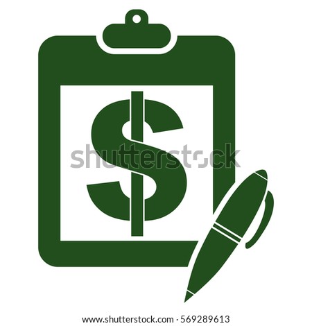 Vector Illustration of Green Pad With Pen Icon
