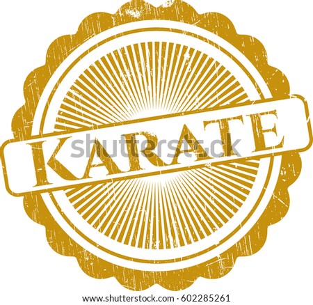 Vector illustration of Karate with rubber seal texture
