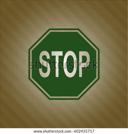 Vector illustration of Stop high quality icon in green
