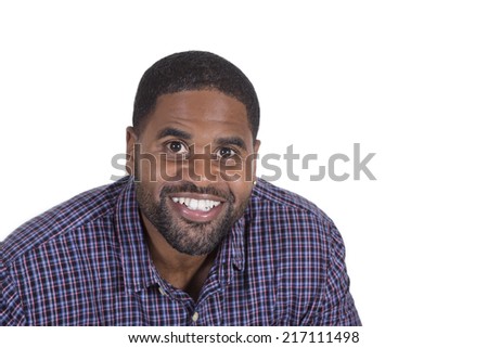 Attractive black male smiling isolated on white