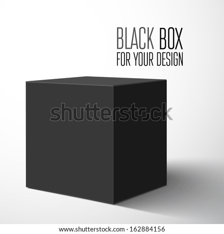 Black blank box. Vector illustration