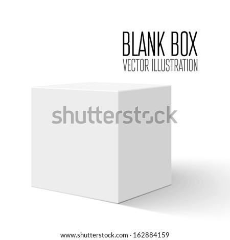 Blank box isolated on white background. Vector illustration