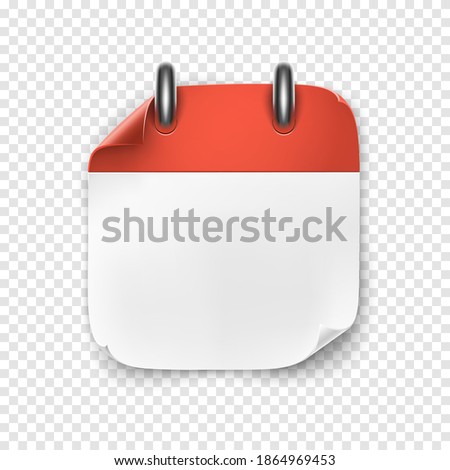 Realistic blank calendar icon. Vector illustration.