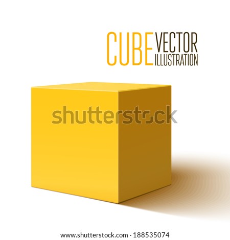 Blank yellow box isolated on white background. Vector illustration