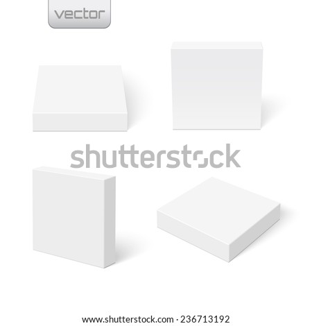 Set of flat blank boxes. Template for your design. Vector illustration