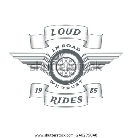 Vintage heraldic motorcycle label. Stamp. B?dge. Logo. Vector illustration