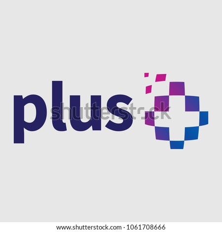 Plus Logo Design Blue and Purple