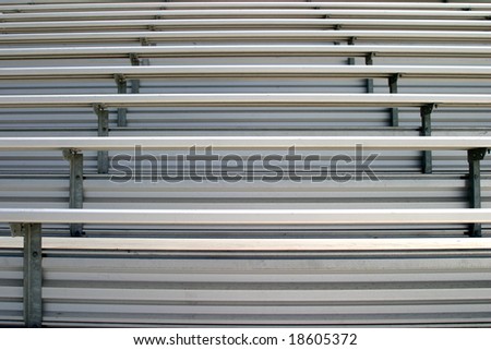Bleachers in a stadium or school for the fans.