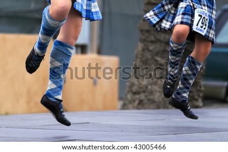 VENTURA, CA  - OCTOBER 11: Girls performing at a dance competition at the Ventura Seaside Highland Games on October 11, 2009 in Ventura, CA.