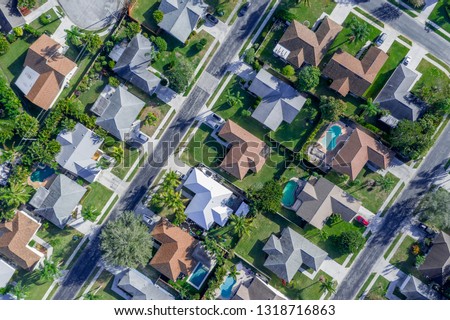 Similar – Image, Stock Photo Top view on village coast along lake Atitlan through trees, San Juan la Laguna, Guatemala