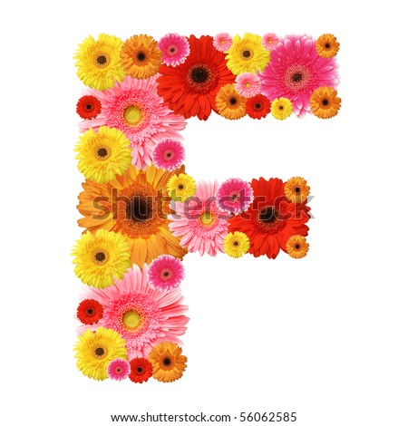 F, Flower Alphabet Isolated On White Stock Photo 56062585 : Shutterstock