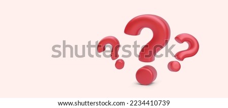 Group of 3d realistic question marks isolated on pink background. Vector illustration