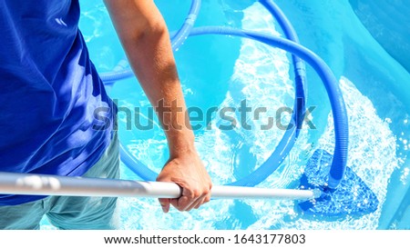 Similar – Image, Stock Photo Man swimming in clear water in sunlight