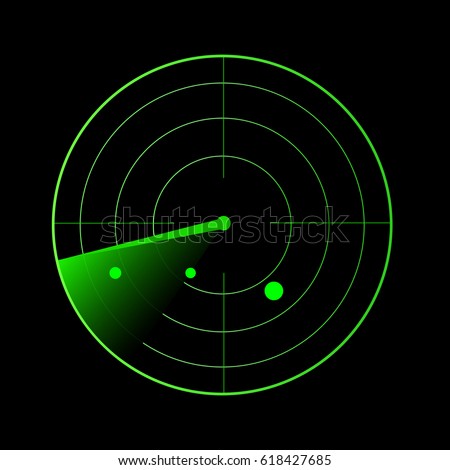 Radar vector illustration. Military search system blip illustration 