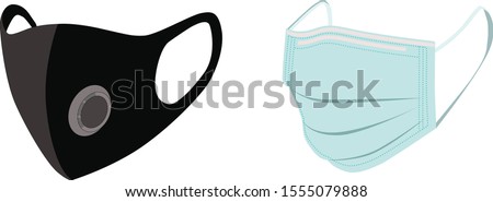 Safety breathing masks. Industrial safety N95 mask, dust protection respirator and breathing medical respiratory mask. Hospital or pollution protect face masking. - vector