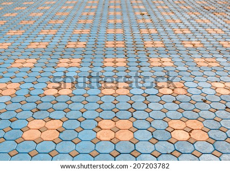 Pattern of natural stone brick and cement pavement background