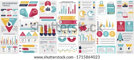 Bundle infographic UI, UX, KIT elements with charts, diagrams, workflow, flowchart, timeline, online statistics, marketing icons elements design template. Vector info graphics and infographics set.