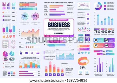 Bundle business and finance infographic UI, UX, KIT elements. Different charts, diagrams, workflow, flowchart, timeline, schemes, graphs design template. Vector info graphic and infographics set.