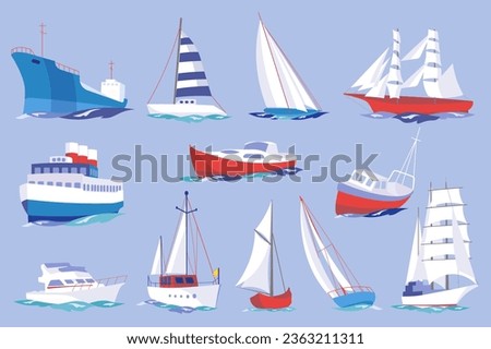 Similar – Image, Stock Photo Motorboats sailing on sea water in daytime