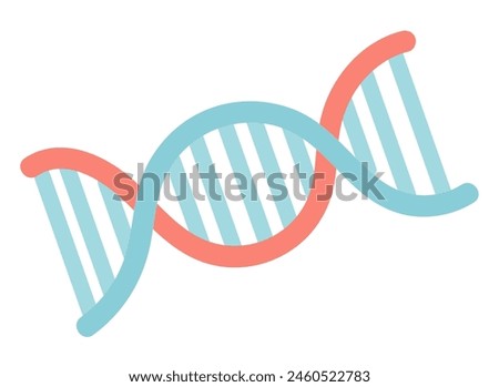 Dna molecule in flat design. Genetic molecule structure with connections. Vector illustration isolated.