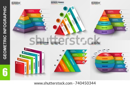 Infographic geometric elements data visualization vector design template. Business concept with 4 and 5 options, steps or processes, workflow, diagram, chart, infochart, marketing icon, info graphics.