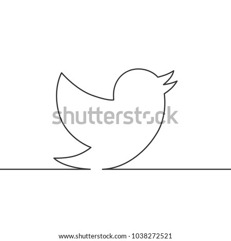 Vector image of a continuous line drawing bird.