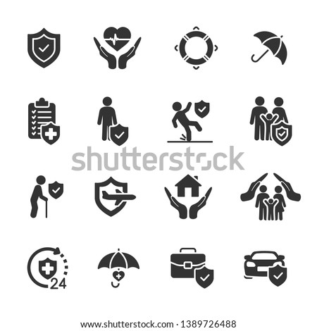 Vector set of insurance icons.