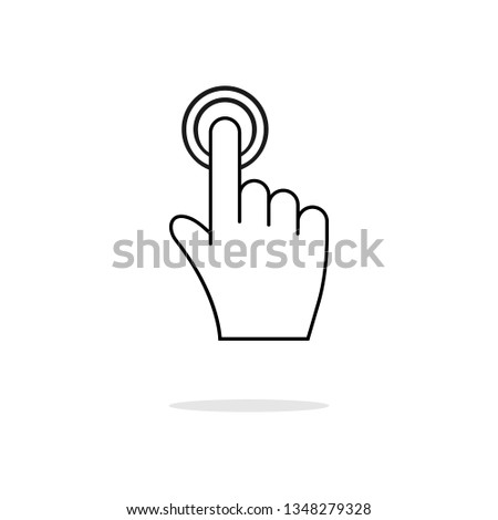 Hand touch / tap gesture line art vector icon for apps and websites