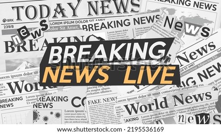 Newspaper with breaking news. Scraps of newspaper pages. Background for urgent news event. Realistic vector illustration for news with newspapers.